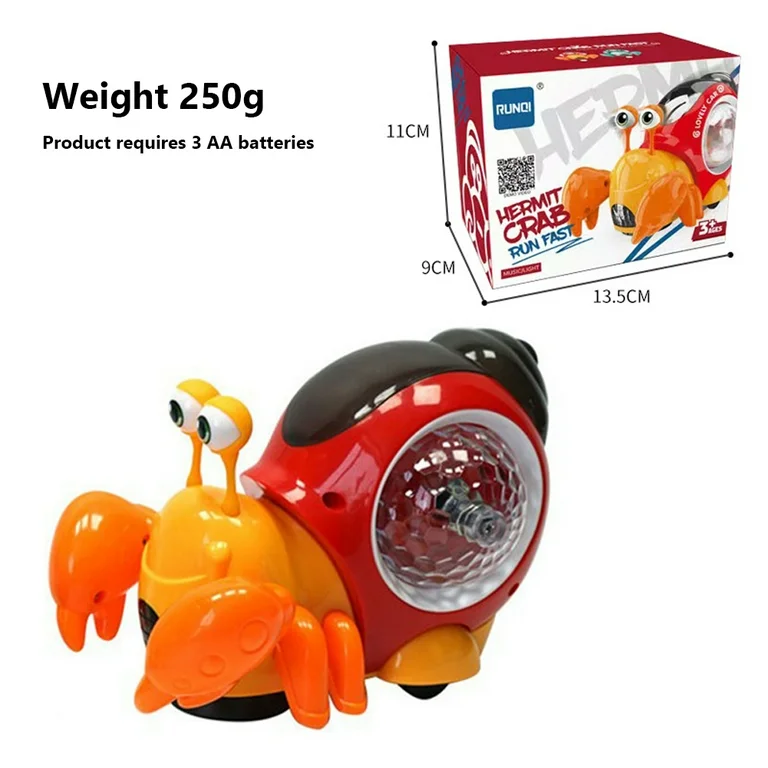 Interaction Electric Crab Toy Universal Shaking Head Crab With Music Light Projection