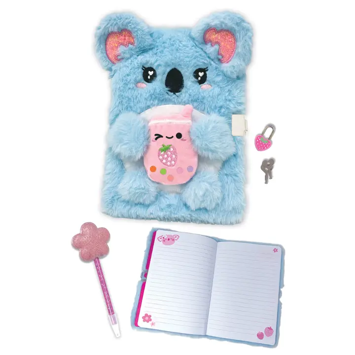 Hot Focus Fuzzy Diary Koala  With Lock and Pen - Image 2