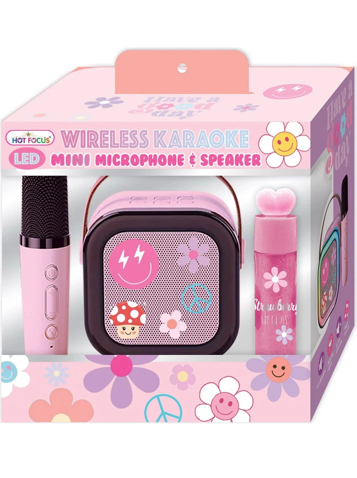 Hot Focus LED Wireless Karaoke Mini Microphone Speaker and Lip-gloss Set 14+ - Image 2