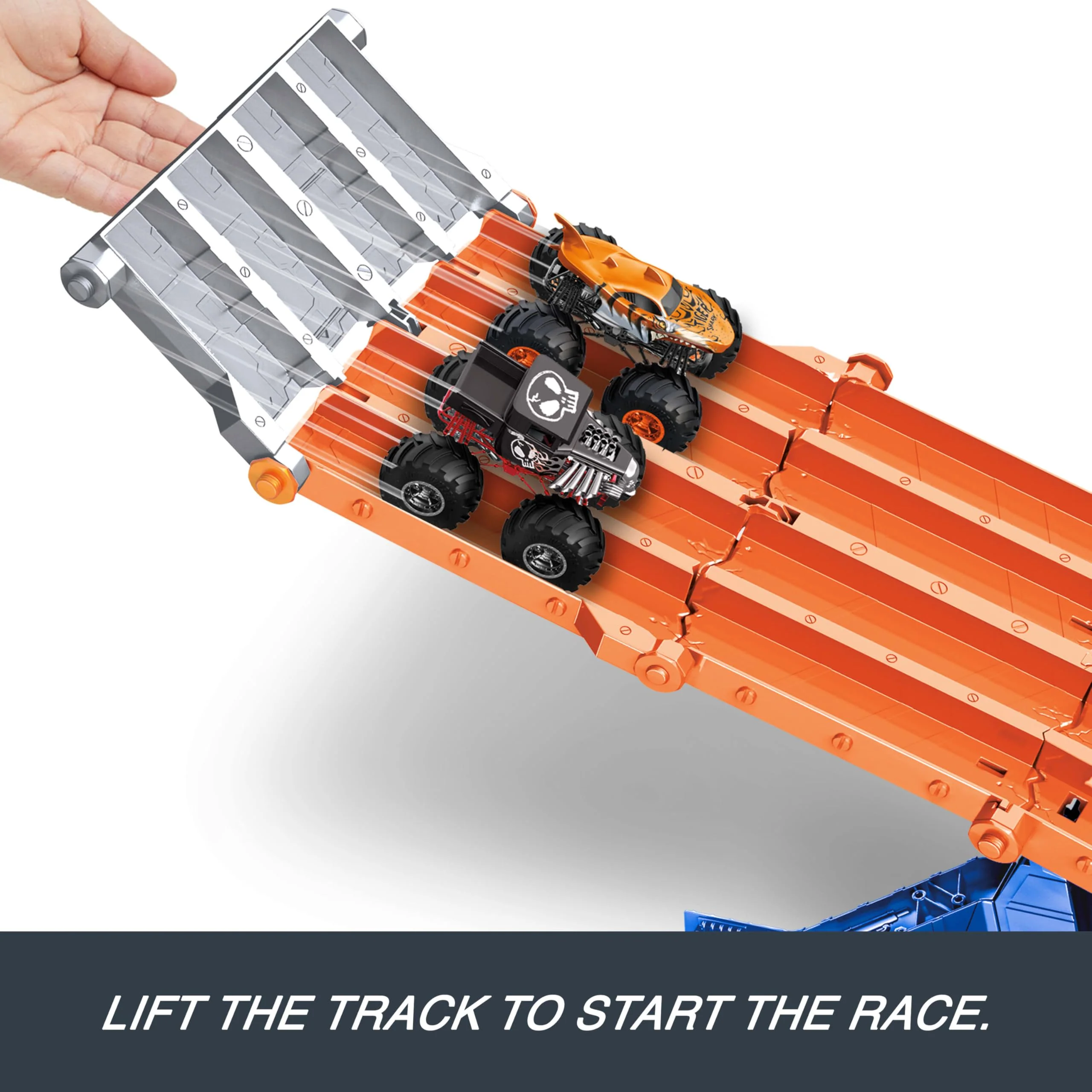 Hot Wheels Monster Truck! Survival Race! Ride On Toy Playset with 2 Mini Cars for Ages 4+ Orange - Image 5