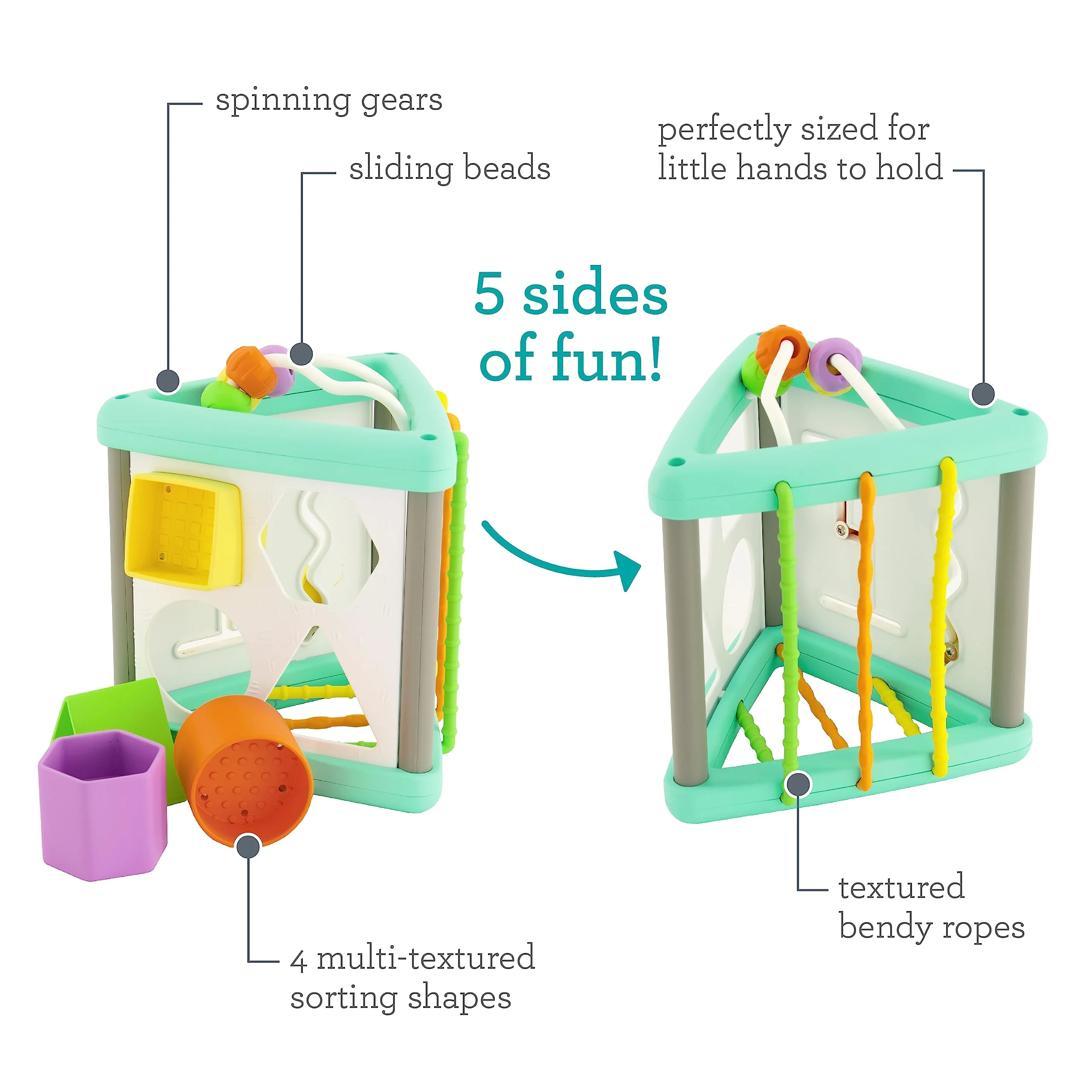 Baby Toy, Infantino Activity Triangle & Shape Sorter with 4 Shapes - Image 6
