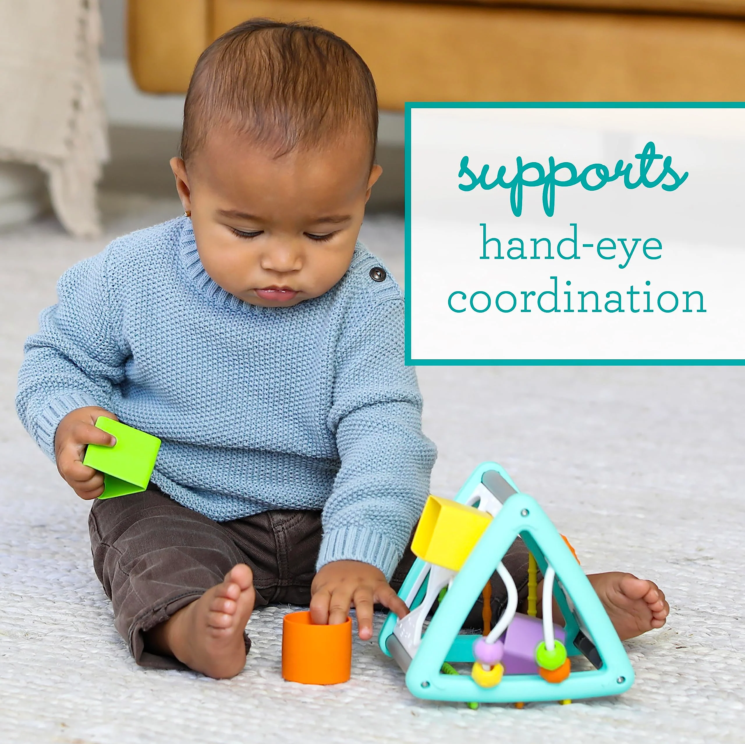 Baby Toy, Infantino Activity Triangle & Shape Sorter with 4 Shapes - Image 7