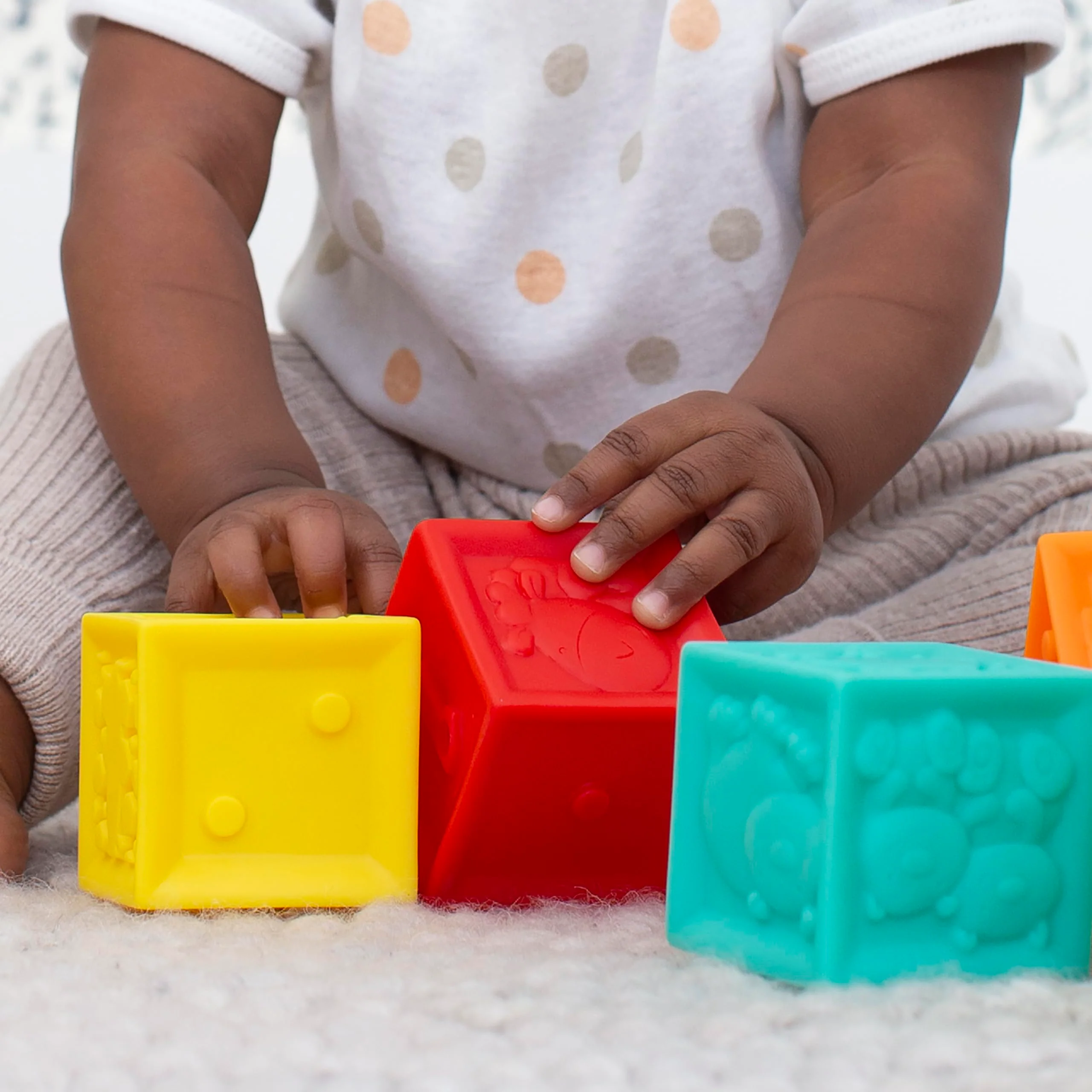 Baby Toy, Infantino Squeeze and Stack Block Set - Colorful Textured Soft Blocks, Includes Numbers, Animals and Shapes, Ages 6 Months + - Image 4