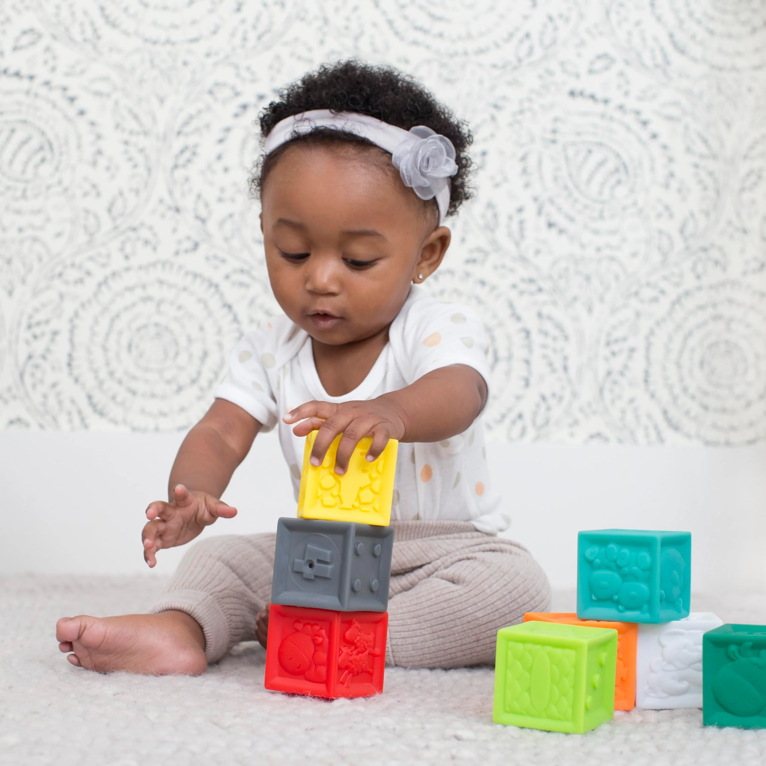 Baby Toy, Infantino Squeeze and Stack Block Set - Colorful Textured Soft Blocks, Includes Numbers, Animals and Shapes, Ages 6 Months + - Image 5