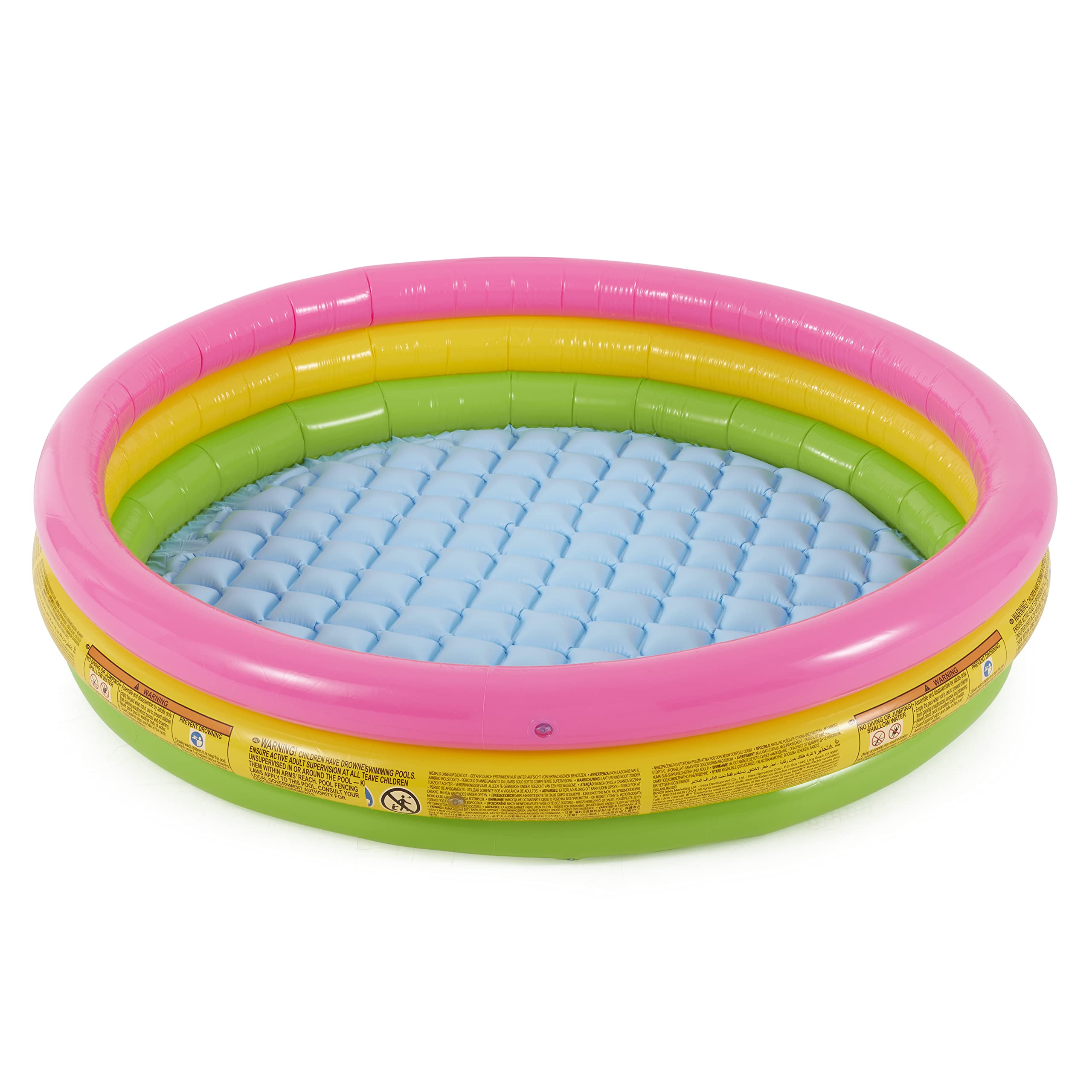 Intex Sunset Glow Inflatable Pool: 58in x 13in - 3 Ring Soft Floor - 73 gal Capacity - Repair Patch Included