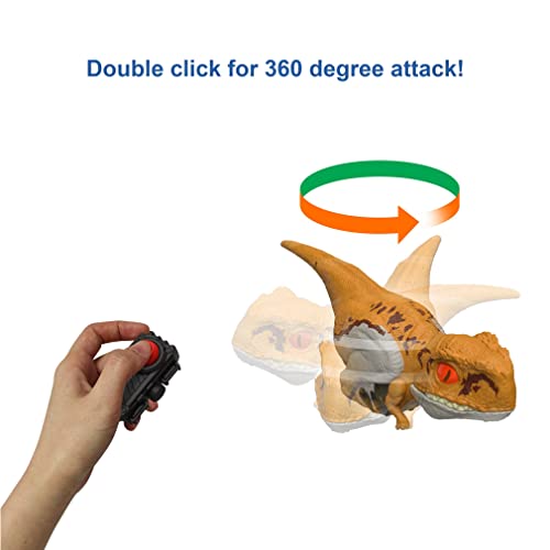 Jurassic World Dominion Uncaged Click Tracker Atrociraptor Figure Interactive Motion & Sound, Clicker Control, Orange Stylized Dinosaur Toy, Kids Gift Kids Ages 4 Years & Up - Image 4