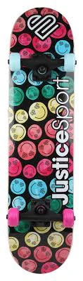 Justice Kids Smiley Junior Beginner Standard Skateboard 31”x 7.5”