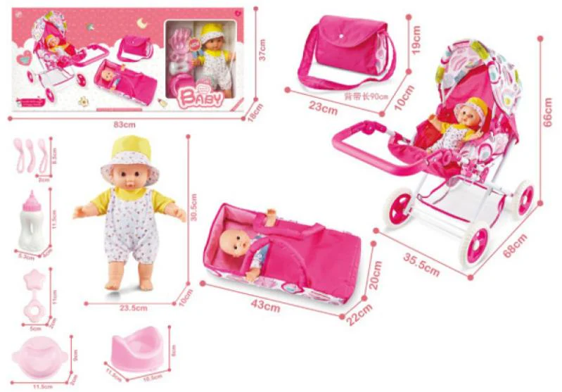 Kids Baby Doll Stroller Set With Accessories - Image 3