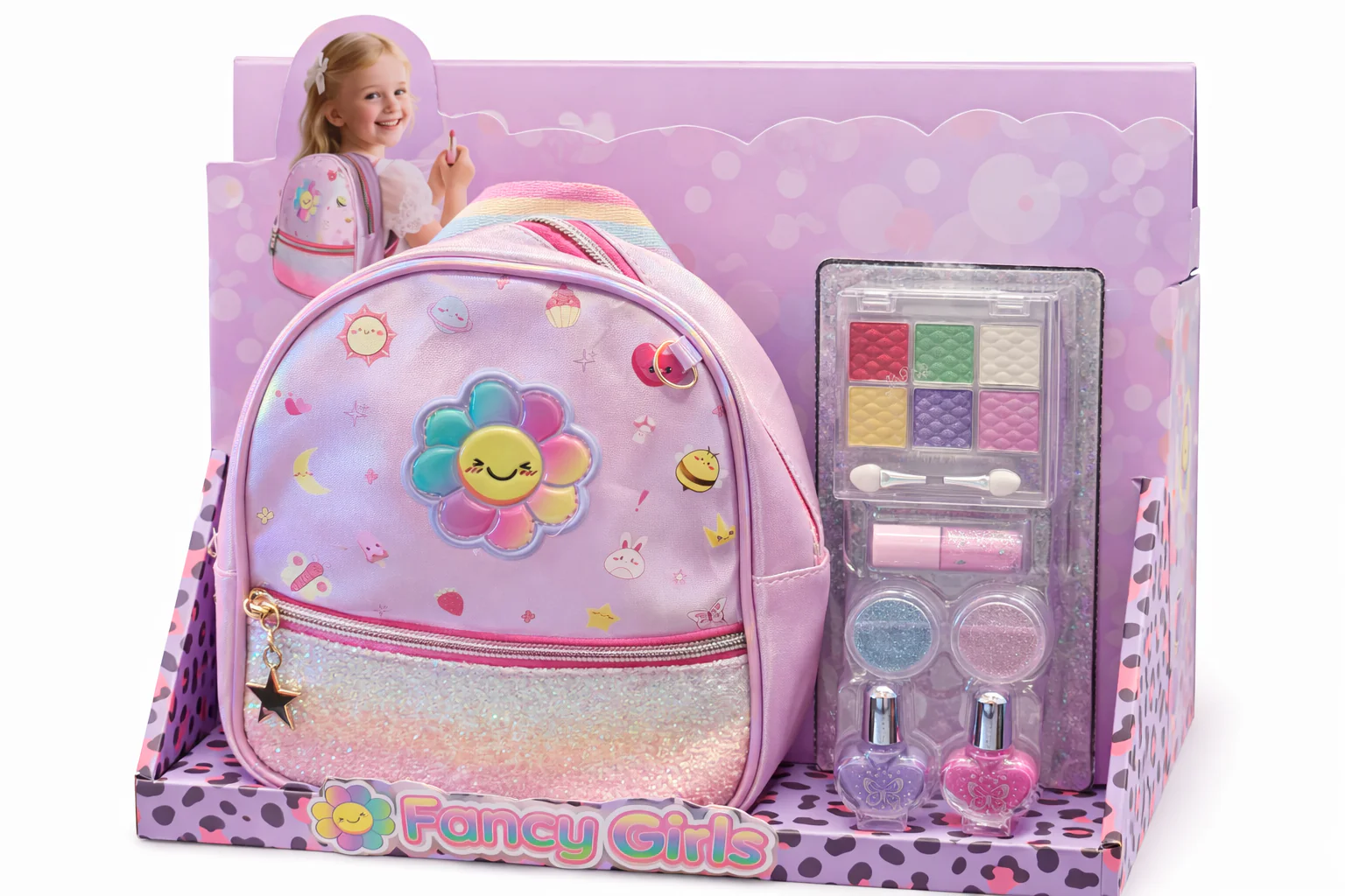 Kids Beauty Set, Fancy Girls Make Up Set With Backpack