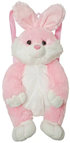 Kids Plush Backpack Pink Bunny 14"