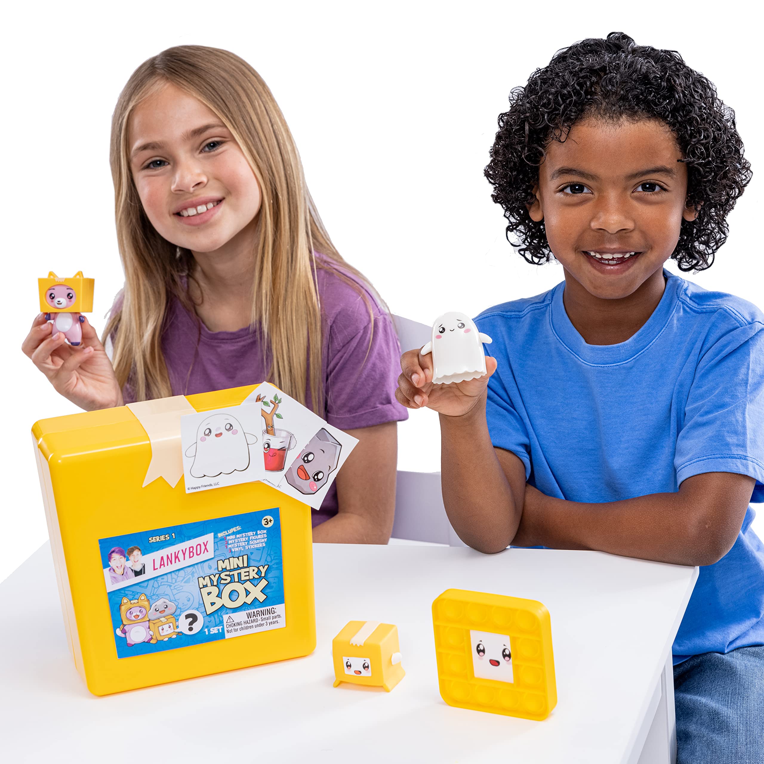 LankyBox Mini Mystery Box, for The Biggest Fans, 2 Mystery Figures, 1 Squishy Figure, a pop-it, and 3 Stickers - Image 3