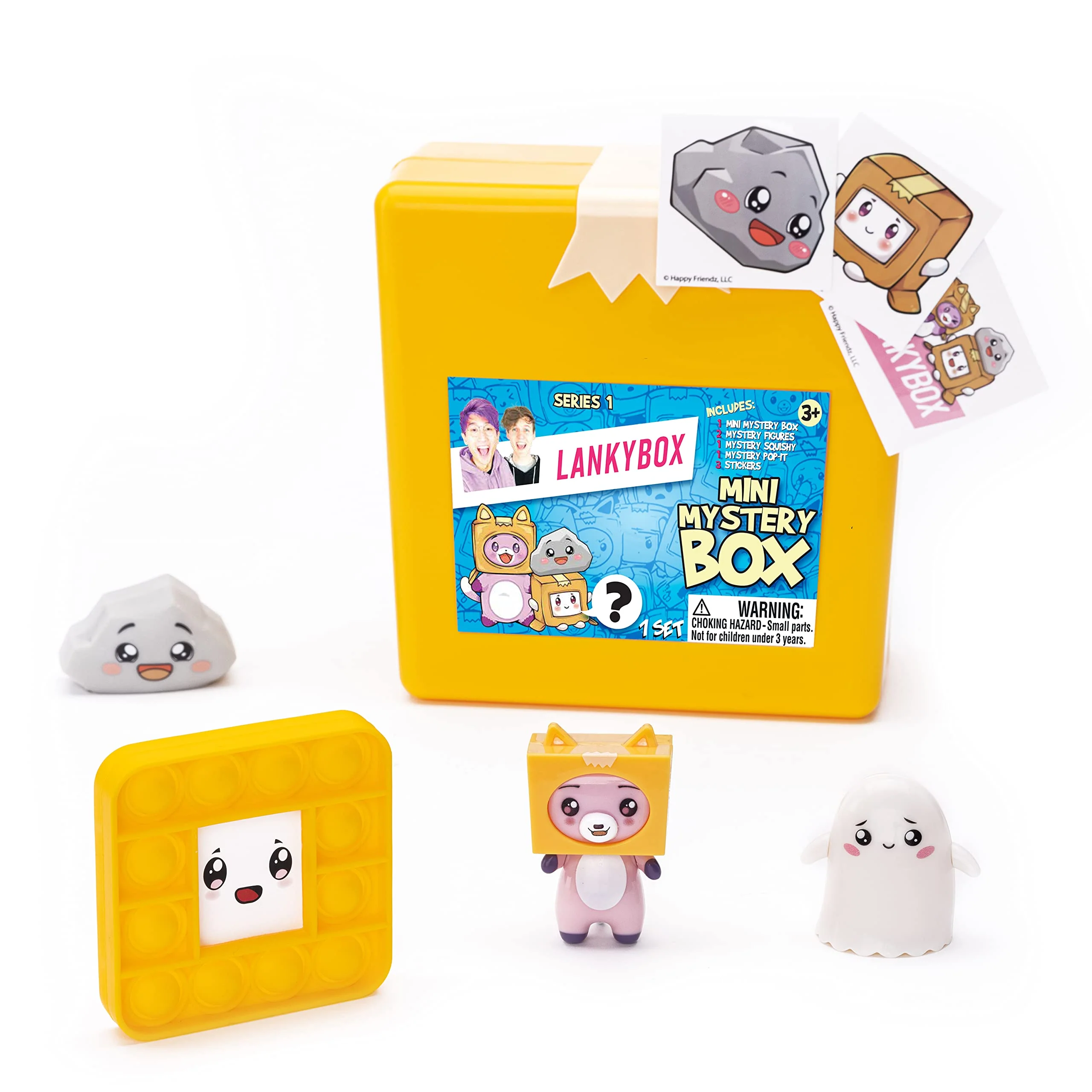 LankyBox Mini Mystery Box, for The Biggest Fans, 2 Mystery Figures, 1 Squishy Figure, a pop-it, and 3 Stickers - Image 5