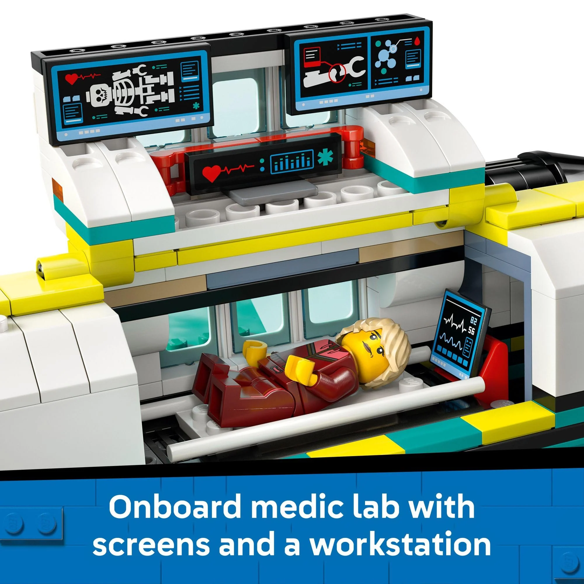 LEGO City Emergency Air Ambulance Airplane Building Toy for Kids - Pretend Play Rescue Airplane Model for Boys & Girls, Ages 6+ - Building Blocks W/Hero Minifigures - Gift Idea for Birthdays - 60465 - Image 4