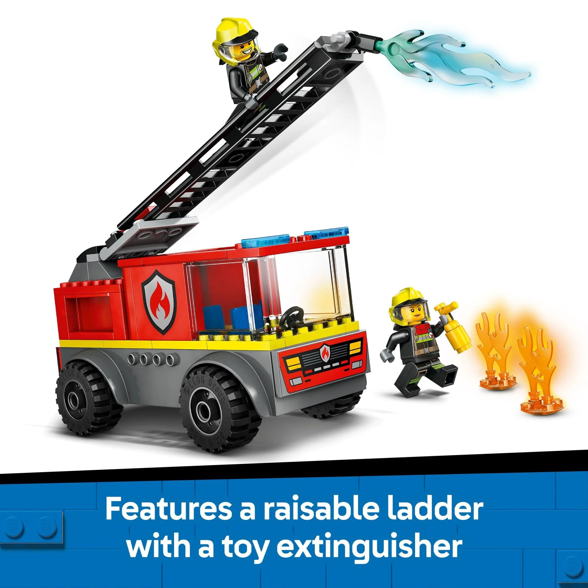 LEGO City Fire Ladder Truck Toddler Toy - Fire Truck Toy with 2 Firefighter Minifigures, Digital Guide for Boys and Girls, Ages 4+ - Learning, Educational Toy for Preschool - Image 3