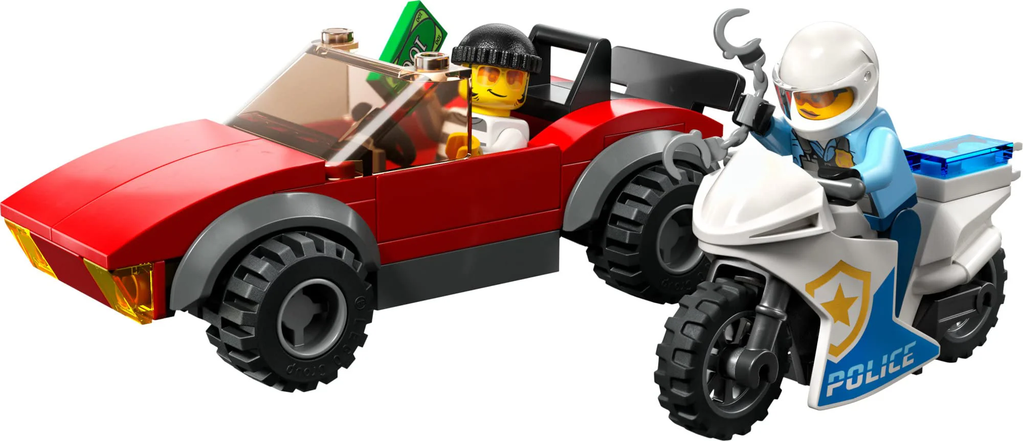 LEGO City Police Bike Car Chase 60392, Toy with Racing Vehicle & Motorbike Toys for 5 Plus Year Olds, Kids Gift Idea, Set Featuring 2 Officer Minifigures - Image 3