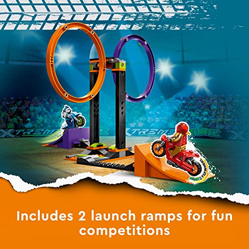 LEGO City Stuntz Spinning Stunt Challenge 60360, 1 or 2 Player Tournaments with Flywheel-Powered Motorcycle Toys for Kids, Boys & Girls 6 Plus Years Old, Fun Gift Idea - Image 4
