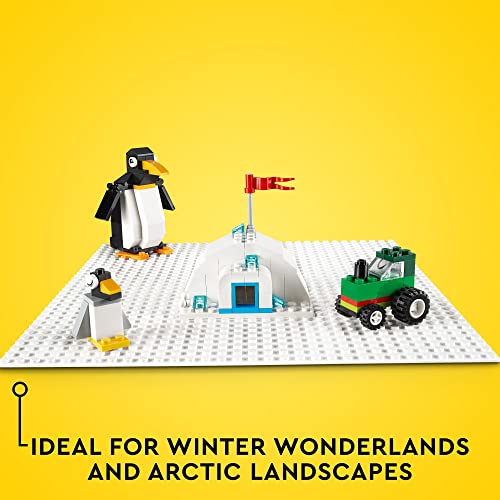 LEGO Classic White Baseplate, Square 32x32 Stud Foundation to Build, Play, and Display Brick Creations, Great for Snowy and Winter Landscapes, 11026 - Image 5