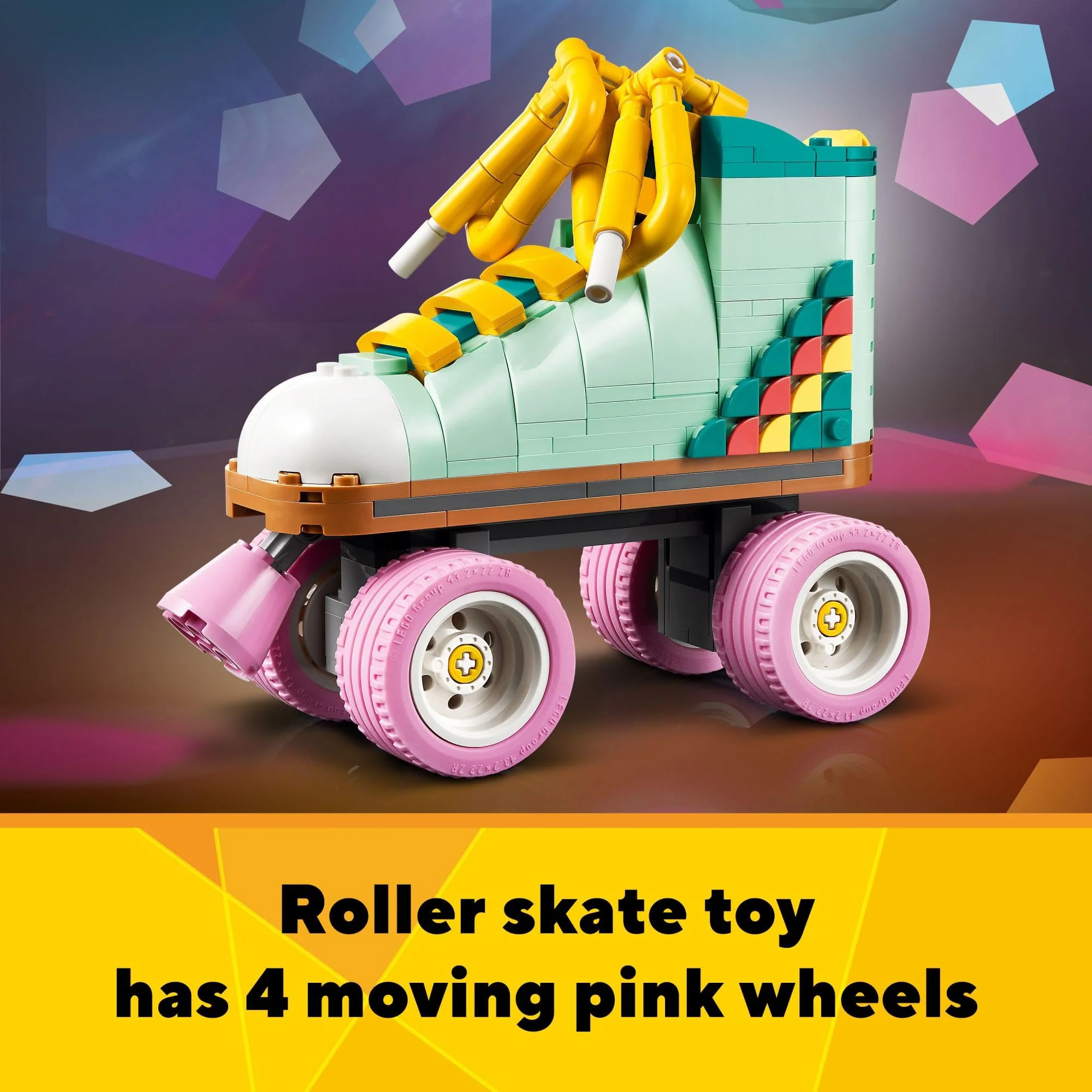 LEGO Creator 3 in 1 Retro Roller Skate Building Kit, Transforms from Roller Skate Toy to Mini Skateboard to Boom Box Radio, Birthday Gift for Skaters, Cool Toy for Boys and Girls Ages 8 and Up, 31148 - Image 4