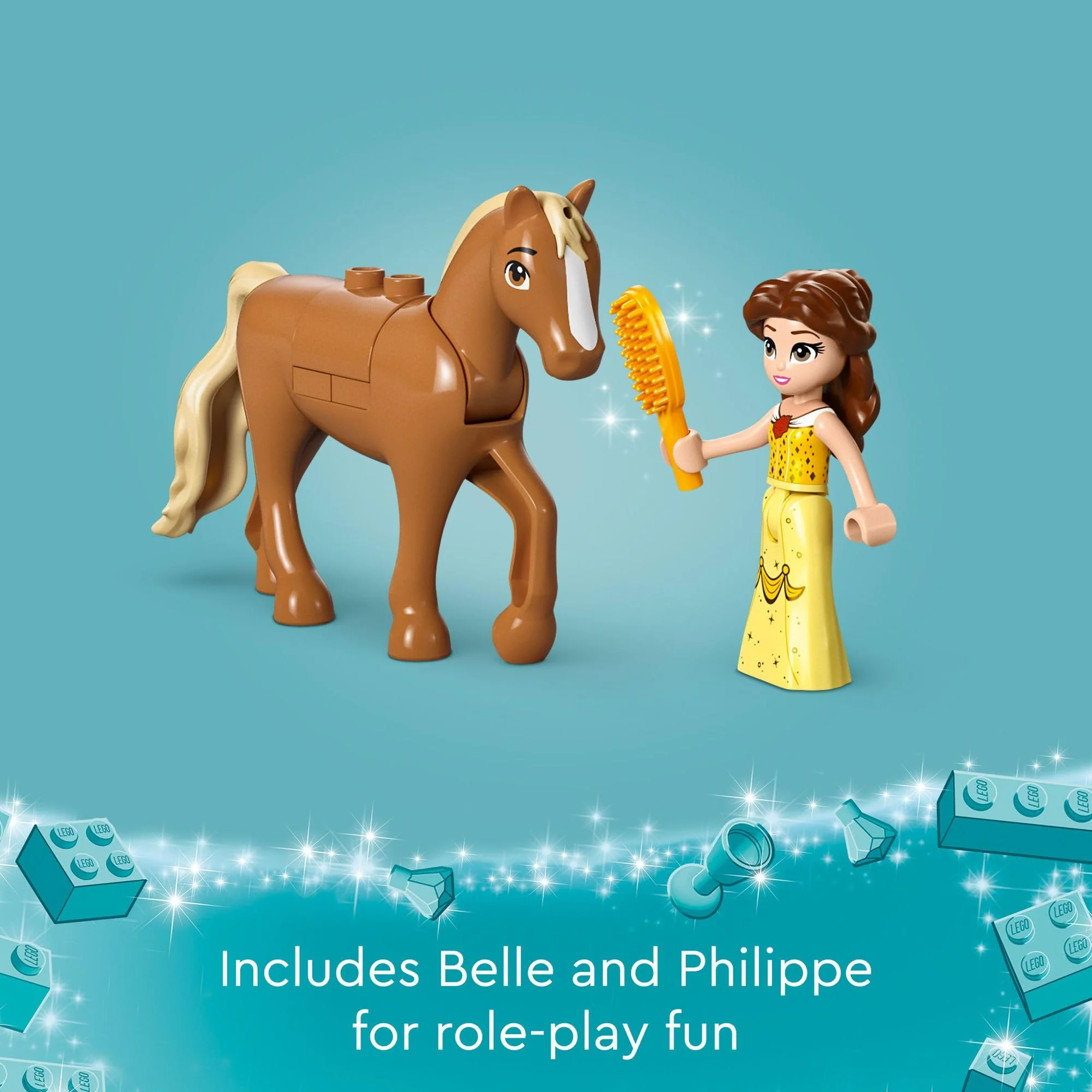LEGO Disney Princess Belle’s Storytime Horse Carriage and Mini-Doll, Princess Toy for Kids, Disney’s Beauty and The Beast Movie Gift for Girls and Boys Ages 5 and Up, 43233 - Image 2