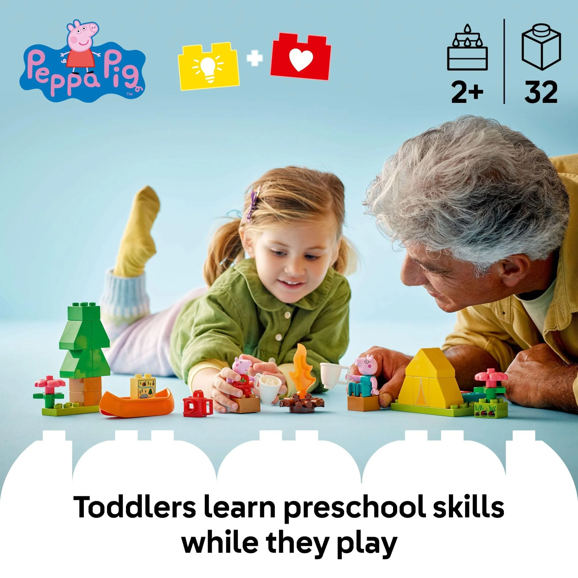 LEGO DUPLO Peppa Pig Camping Trip Toddler Learning Toy - Sensory Toy for Creative and Developmental Play - Fun Birthday Gift for Peppa Pig Fans, Kids, Girls, Boys, Ages 2+ - Image 6