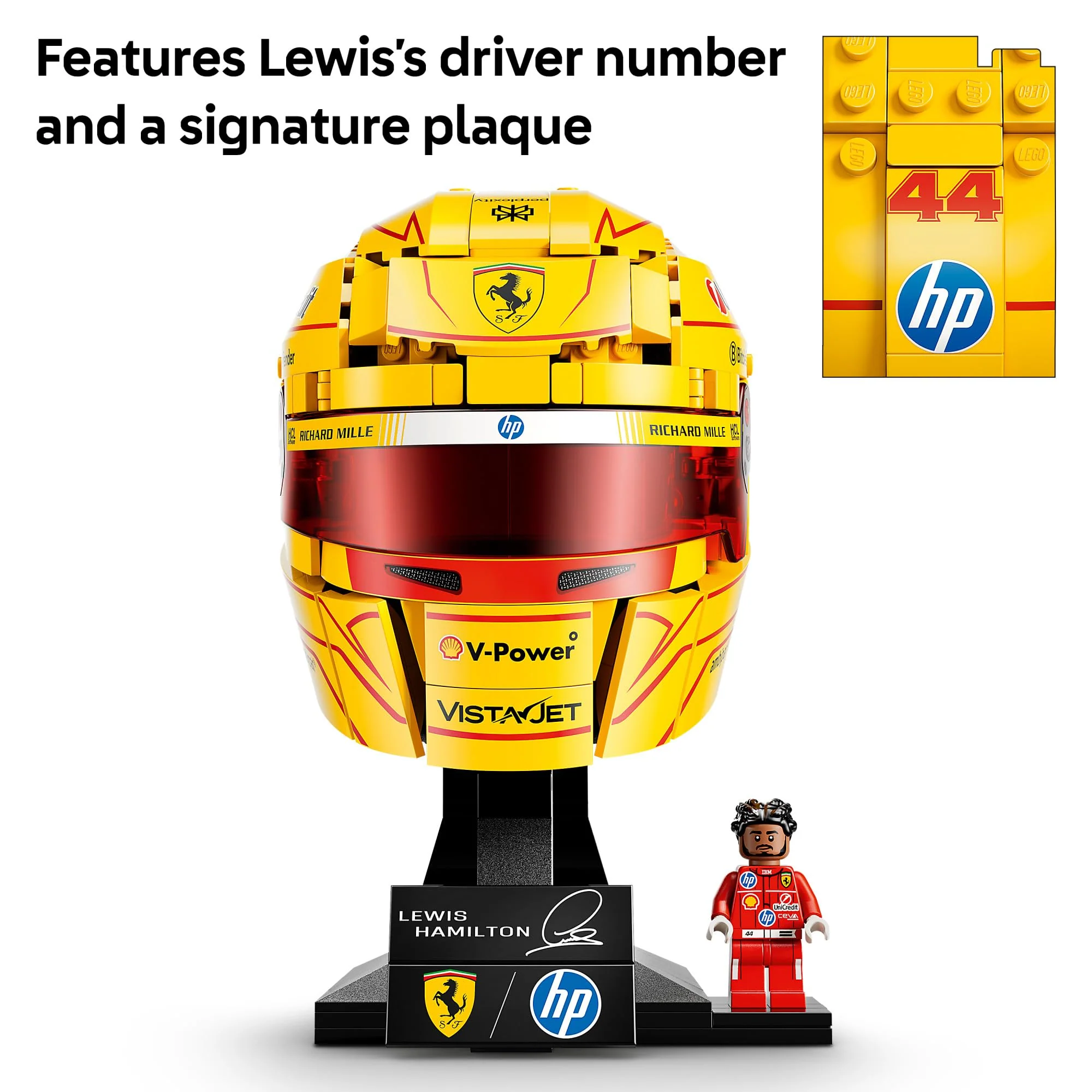 LEGO Editions Scuderia Ferrari HP Lewis Hamilton Helmet - Building Set for Teens, Ages 14+ - Collectible F1 Display - Bedroom or Home Office Decor - Gift for Racing Fans - 43022 - Image 4