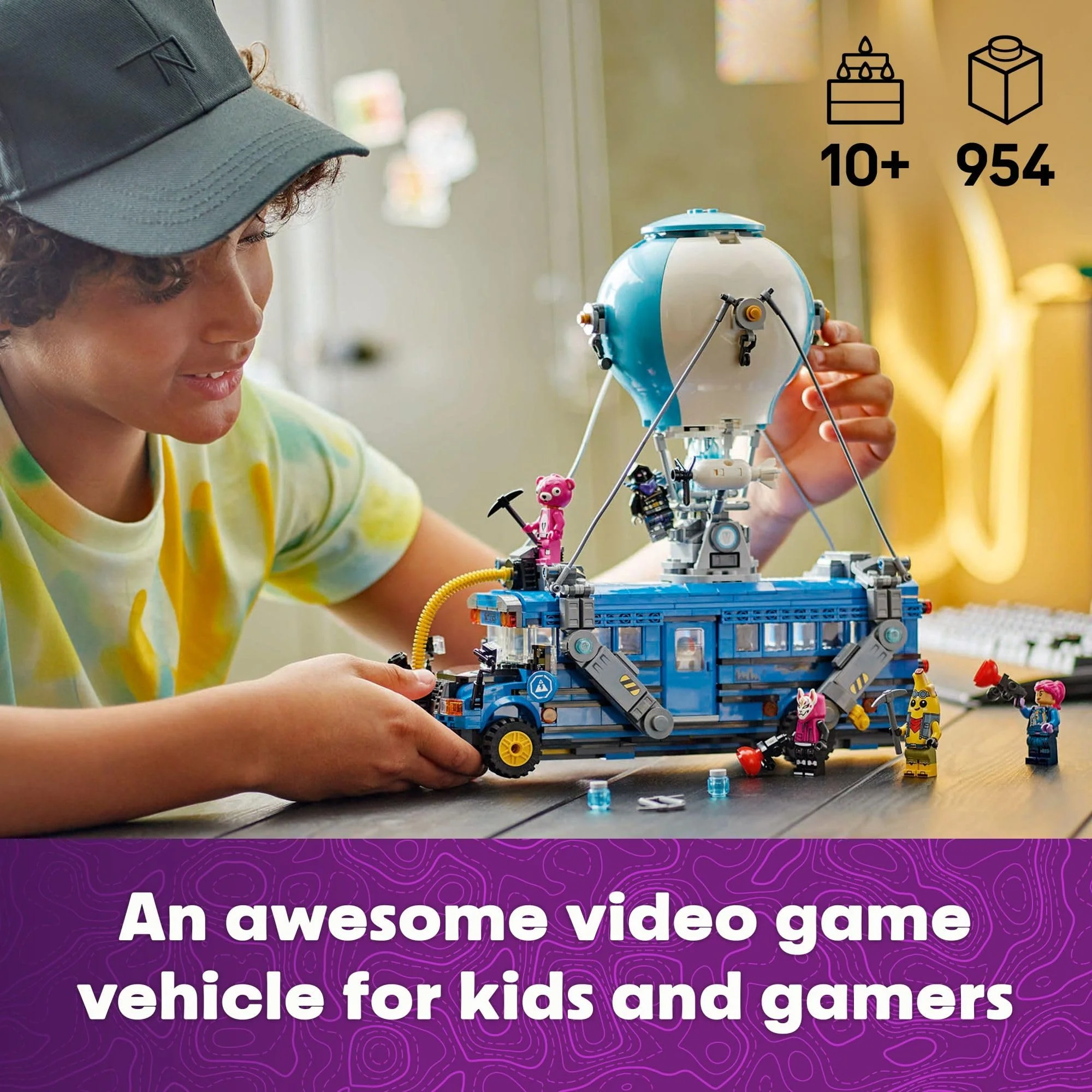 LEGO Fortnite Battle Bus Building Toy - Collectible Fortnite Toy for Kids, Boys & Girls, Ages 10+ - Pretend Play Set with 9 Minifigures from Video Game - Gift for Christmas - Image 8