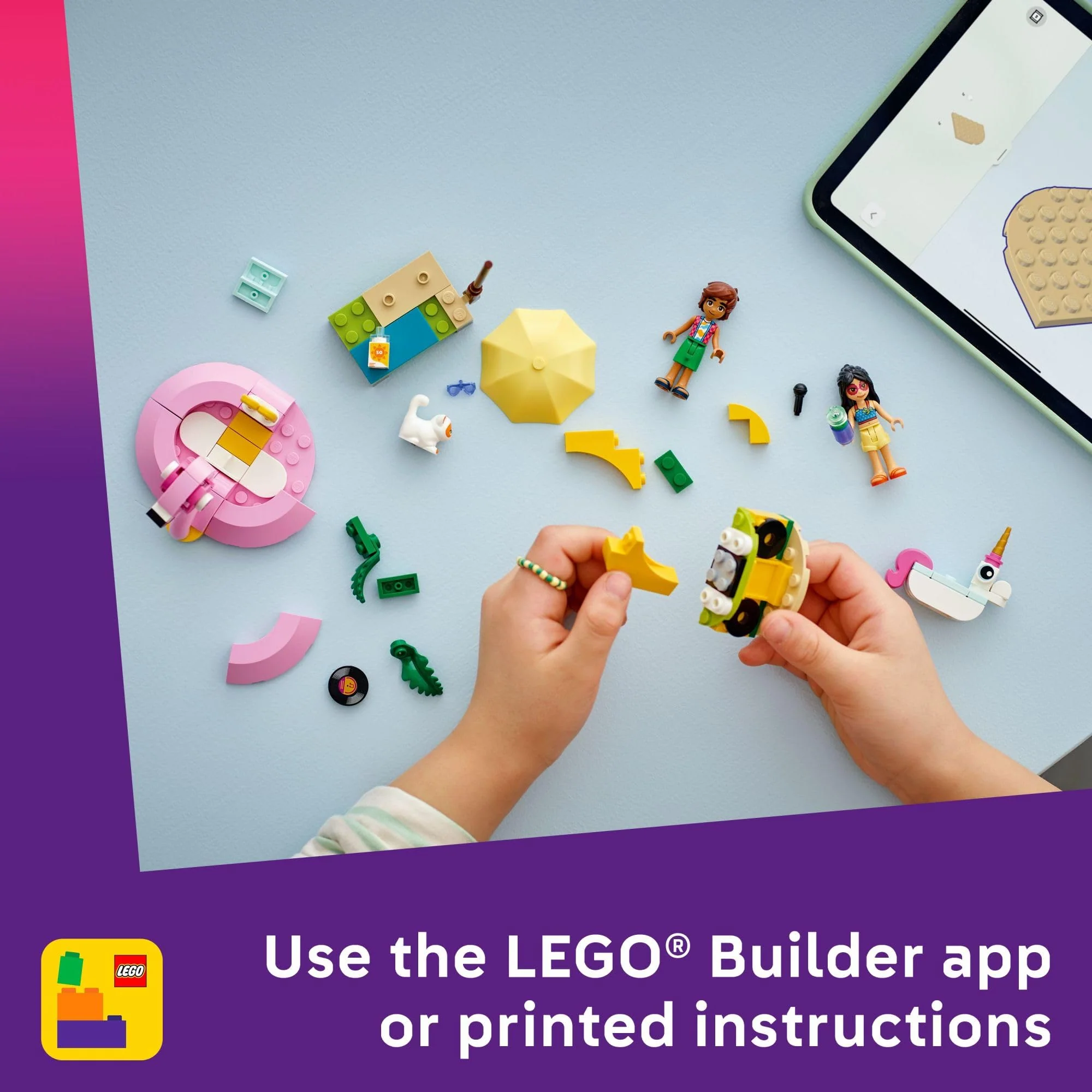 LEGO Friends Unicorn & Flamingo Pool Party Pretend Play Building Toy - Creative Storytelling Playset for Kids for Boys & Girls, Ages 5+ - Birthday Gift Idea for Kids - 42658 - Image 2
