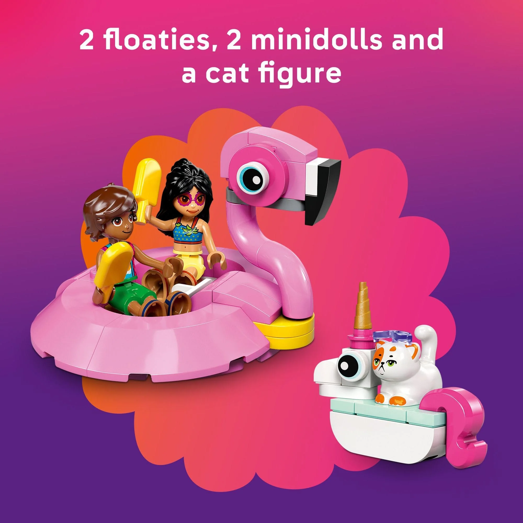 LEGO Friends Unicorn & Flamingo Pool Party Pretend Play Building Toy - Creative Storytelling Playset for Kids for Boys & Girls, Ages 5+ - Birthday Gift Idea for Kids - 42658 - Image 3