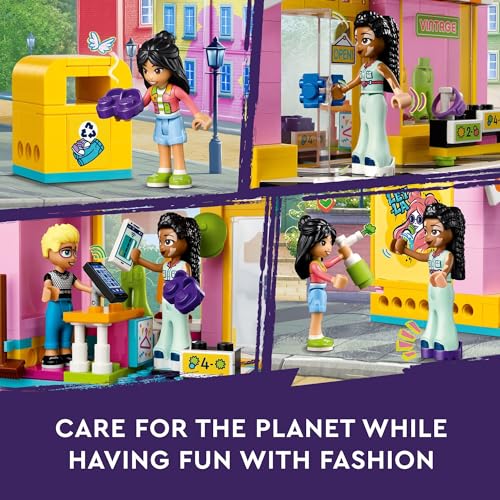 LEGO Friends Vintage Fashion Store, Social-Emotional Toy, Buildable Model, Role-Play Gift Idea for Kids Aged 6 Years Old and Up, Mini-Doll Characters and Cat Figure, Play Together Toy, 42614 - Image 3
