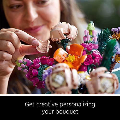 LEGO Icons Flower Bouquet 10280 Artificial Flowers, Set for Adults, Decorative Home Accessories, for Her and Him, Botanical Collection - Image 6