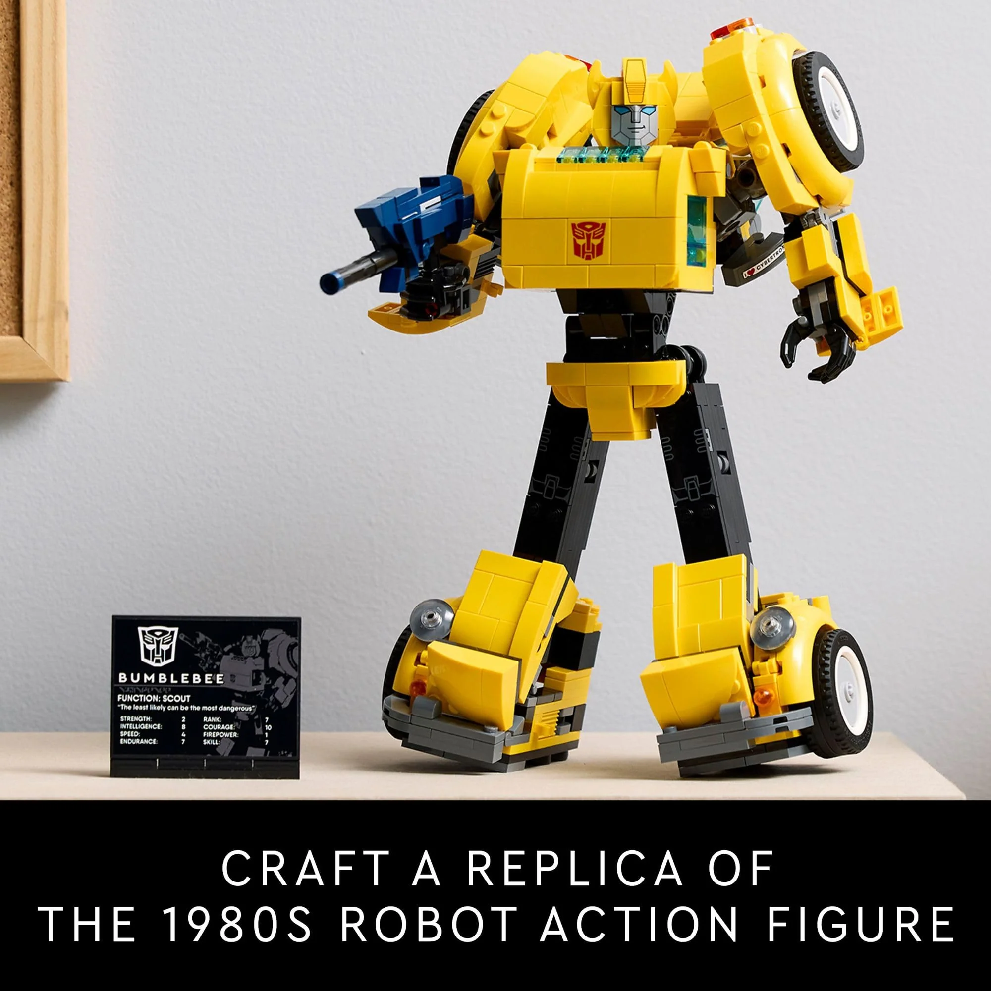 LEGO Icons Transformers Bumblebee Action Figure, Collectible Robot Gift for Adults, Movie Themed Model Building Set for Sci-Fi Enthusiasts and Transformers Fans, Converts to Vehicle Mode, 10338 - Image 4