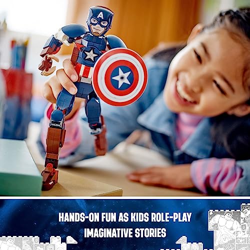 LEGO Marvel Captain America Construction Figure 76258 Buildable Marvel Action Figure, Posable Marvel Collectible with Attachable Shield for Play and Display, Avengers Toy for Boys and Girls Ages 8-12 - Image 3