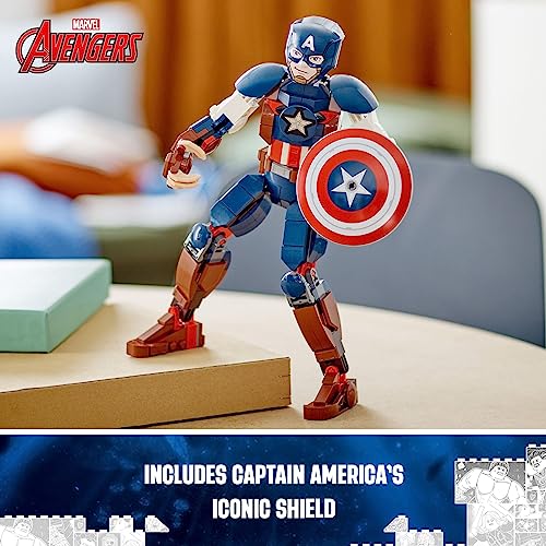 LEGO Marvel Captain America Construction Figure 76258 Buildable Marvel Action Figure, Posable Marvel Collectible with Attachable Shield for Play and Display, Avengers Toy for Boys and Girls Ages 8-12 - Image 5