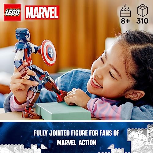 LEGO Marvel Captain America Construction Figure 76258 Buildable Marvel Action Figure, Posable Marvel Collectible with Attachable Shield for Play and Display, Avengers Toy for Boys and Girls Ages 8-12 - Image 6