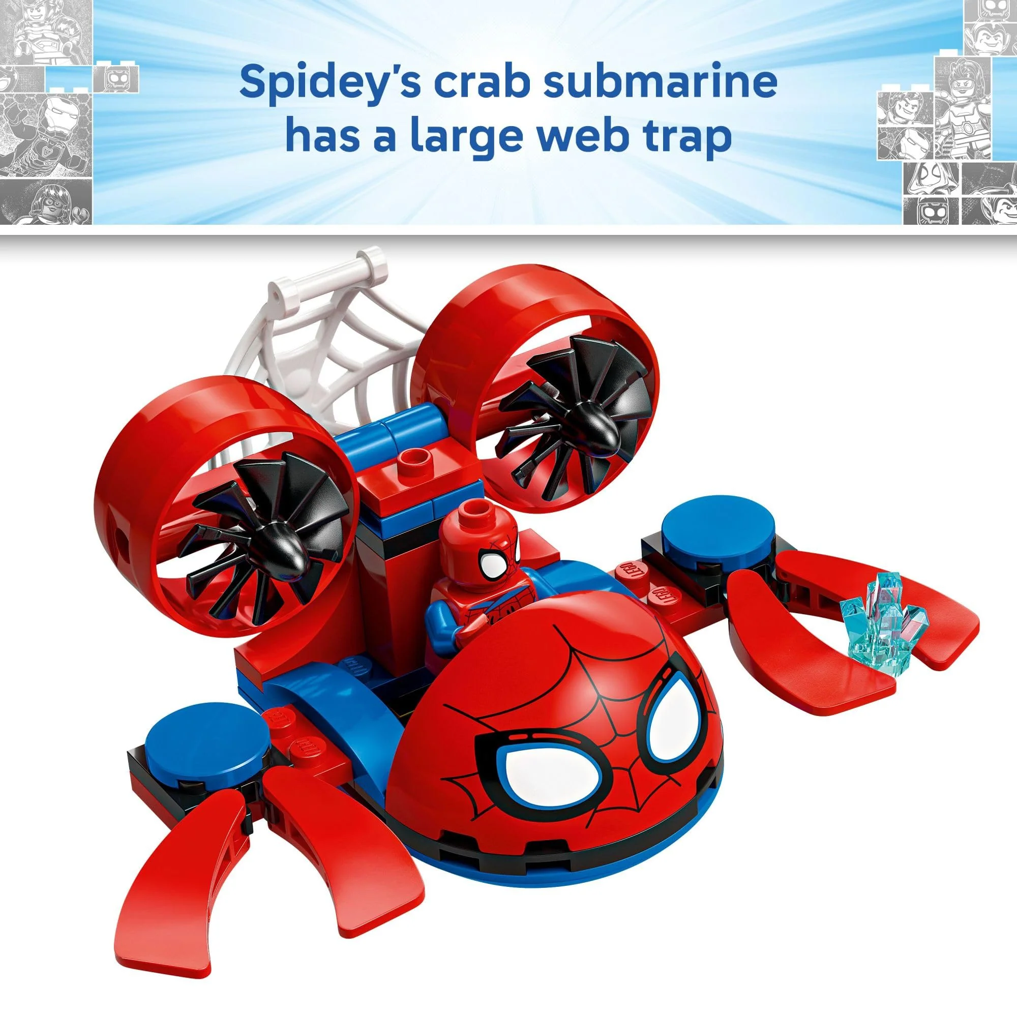 LEGO Marvel Spidey and His Amazing Friends Spidey: Underwater Vehicles Building Toy for Kids - Super Hero Pretend Play Set for Preschool Boys & Girls, Ages 4+ - Gift Idea for Birthdays - 11207 - Image 2