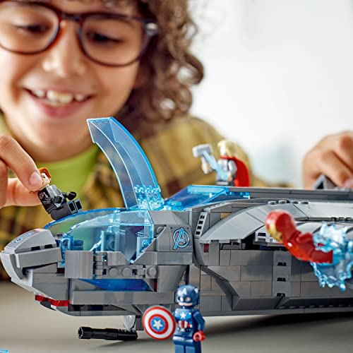 LEGO Marvel The Avengers Quinjet 76248, Spaceship Building Toy Set with Thor, Iron Man, Black Widow, Loki and Captain America Minifigures, Infinity Saga - Image 3
