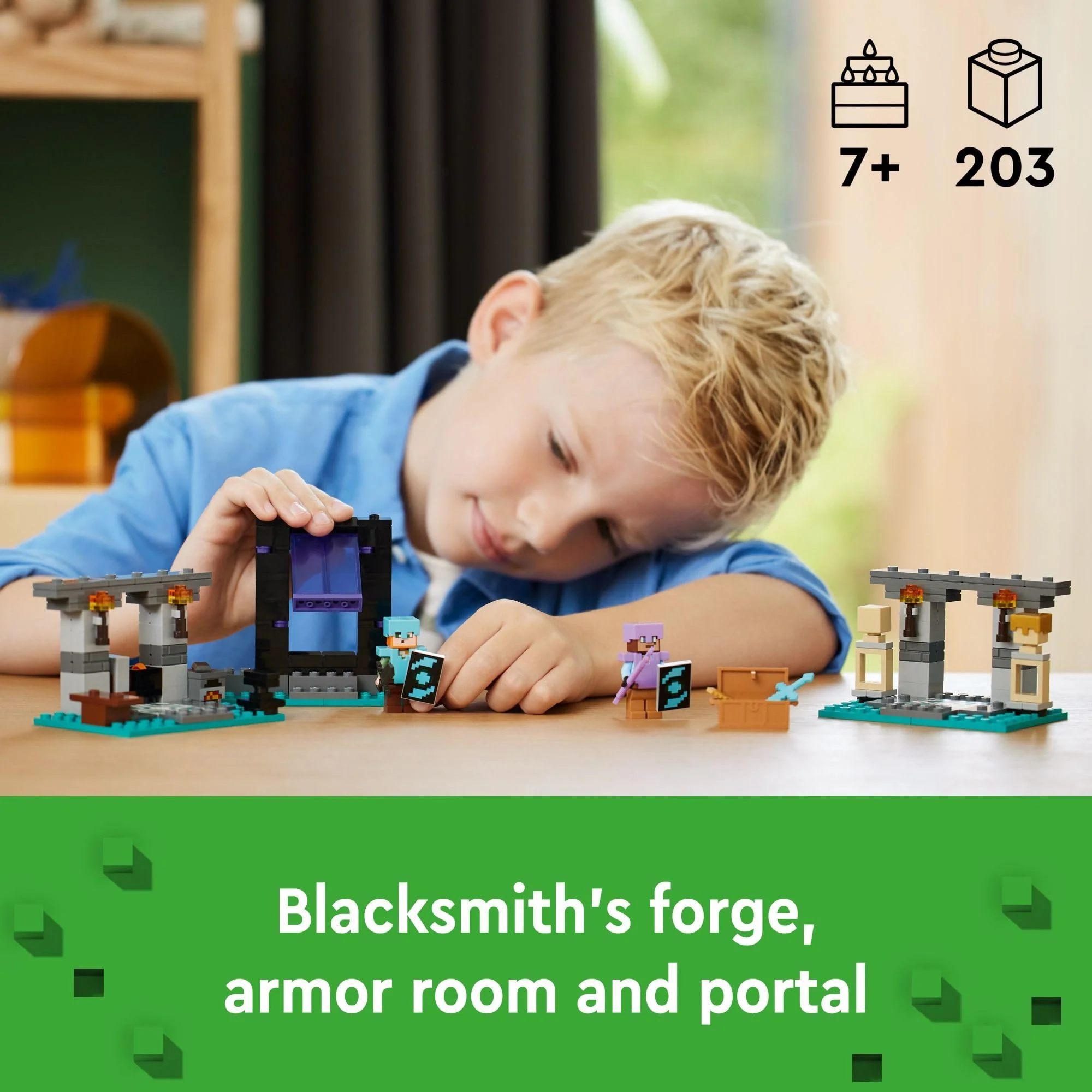 LEGO Minecraft The Armory Building Set, Includes Popular Minecraft Figures Alex and Armorsmith, Action Toy for Gamers and Kids, Gift for Boys and Girls 7 Years Old and Up, 21252 - Image 6