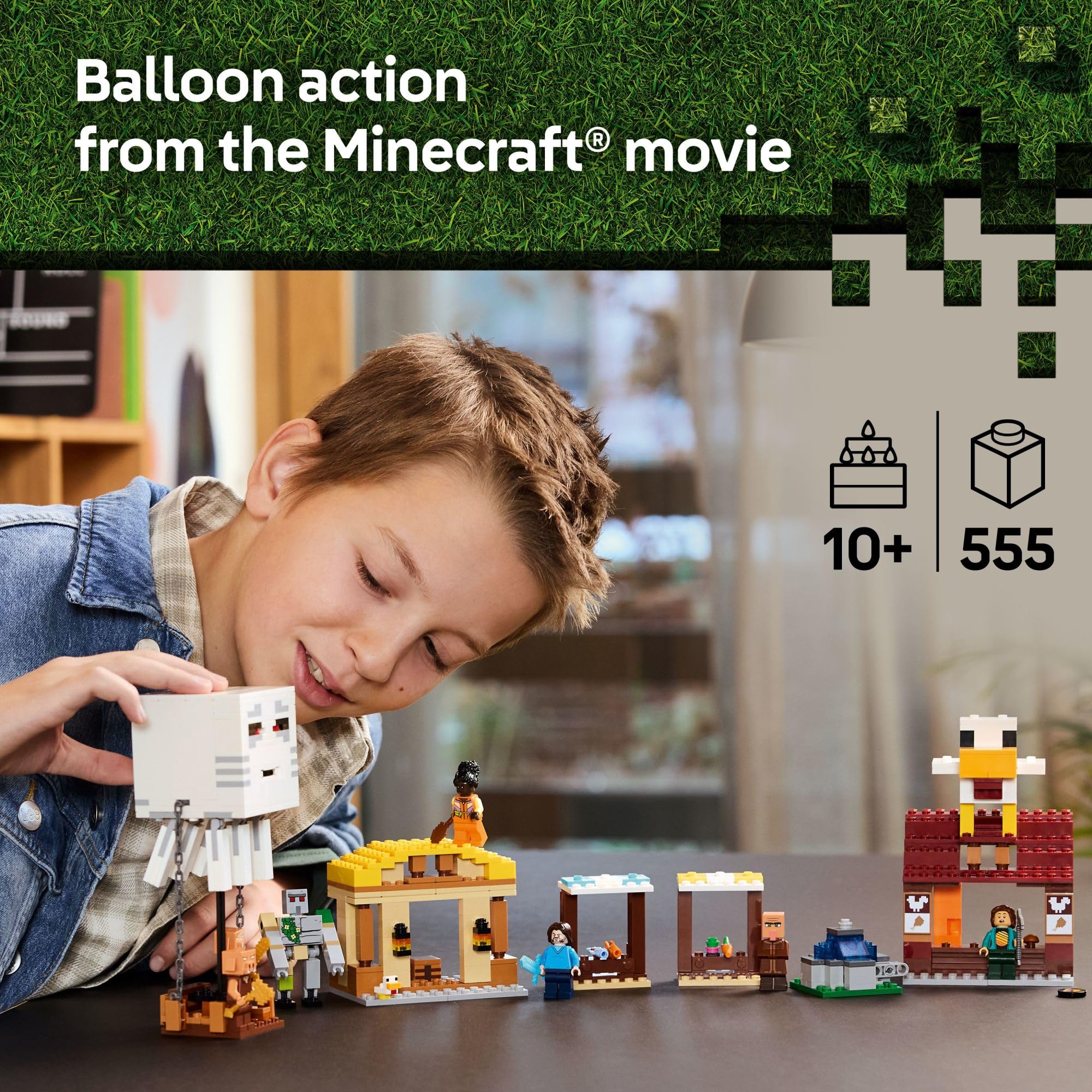 LEGO Minecraft The Ghast Balloon Village Attack- Toy Building Set for Kids, Girls and Boys Ages 10+ - Includes Steve, Natalie, and Dawn Minifigures - Birthday Gift Idea - 21273 - Image 6