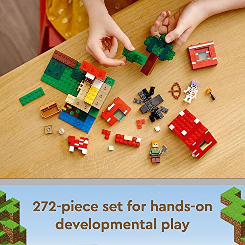 LEGO Minecraft The Mushroom House Set, 21179 Building Toy for Kids Age 8 Plus, Gift Idea with Alex, Mooshroom & Spider Jockey Figures - Image 4