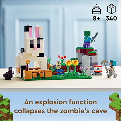 LEGO Minecraft The Rabbit Ranch House Farm Set, 21181 Animals Boys and Girls Age 8 Plus with Tamer and Zombie Figures - Image 6