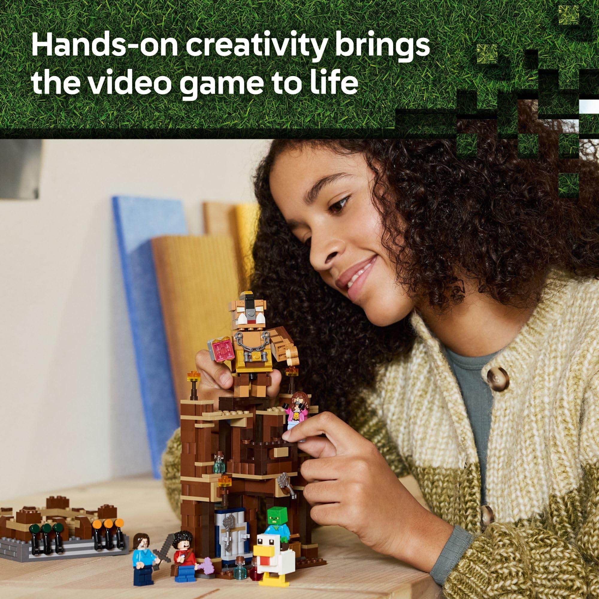 LEGO Minecraft Woodland Mansion Fighting Ring - Building Toy for Kids Age 10+ - Includes Steve, Garrett, & Henry Minecraft Figures, Plus a Chicken Jockey & More - Birthday Gift Idea for Fans - 21272 - Image 3