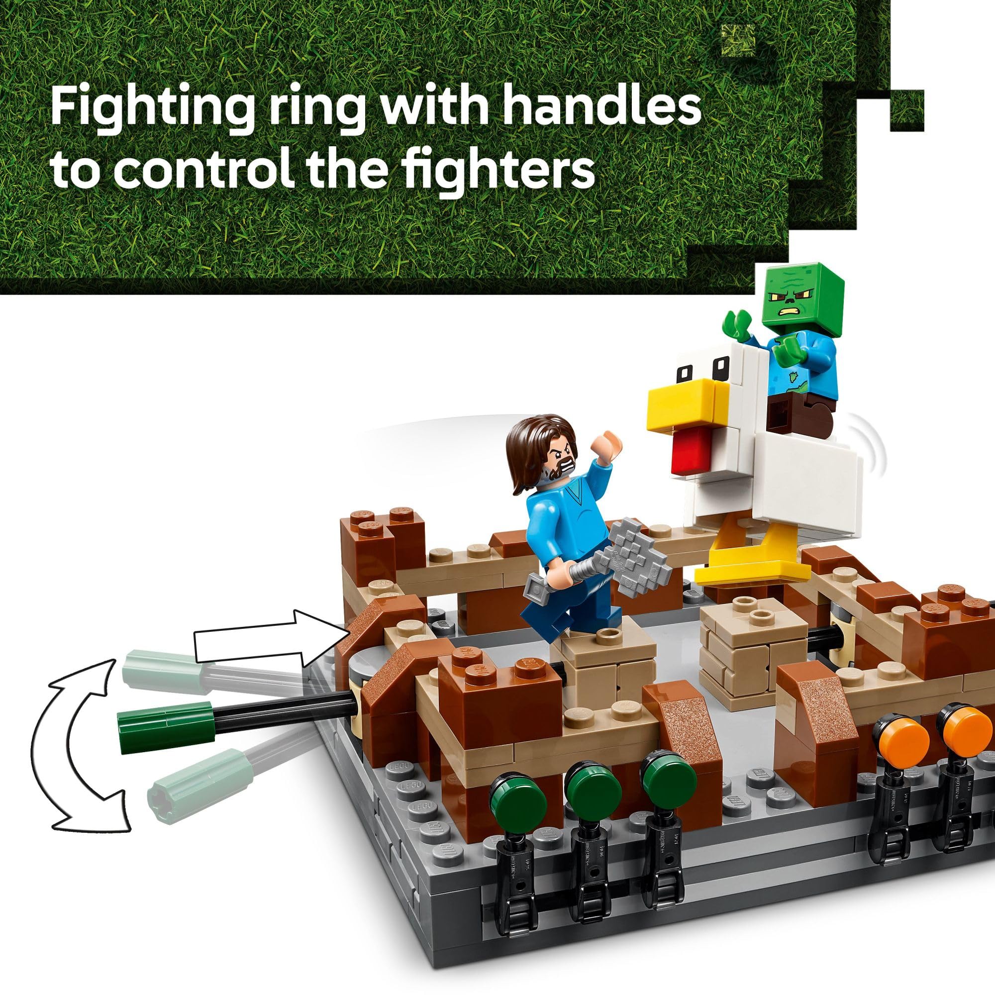 LEGO Minecraft Woodland Mansion Fighting Ring - Building Toy for Kids Age 10+ - Includes Steve, Garrett, & Henry Minecraft Figures, Plus a Chicken Jockey & More - Birthday Gift Idea for Fans - 21272 - Image 5