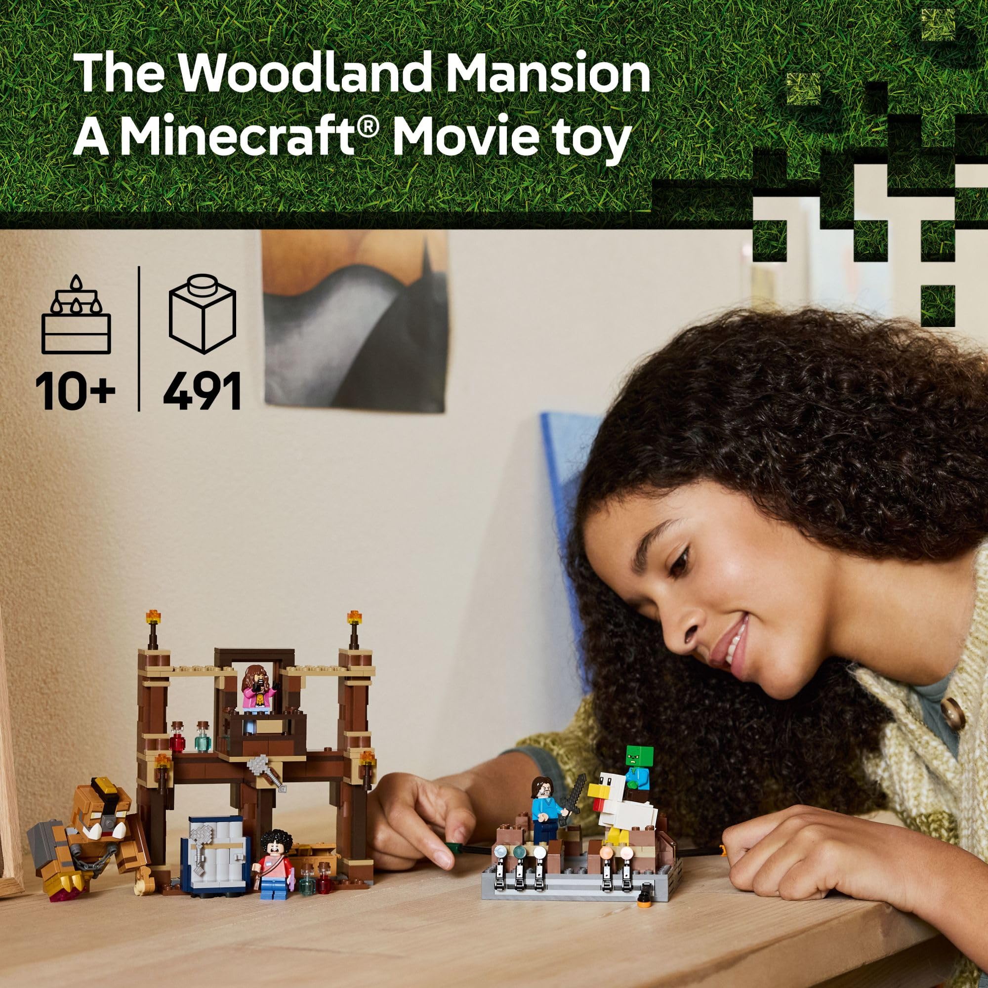LEGO Minecraft Woodland Mansion Fighting Ring - Building Toy for Kids Age 10+ - Includes Steve, Garrett, & Henry Minecraft Figures, Plus a Chicken Jockey & More - Birthday Gift Idea for Fans - 21272 - Image 6