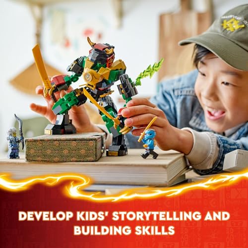 LEGO NINJAGO Lloyd’s Elemental Power Mech Customizable Battle Toy with 3 Ninja Action Figures, Adventure Playset for Boys and Girls, Ninja Gift Idea for Kids Ages 7 and Up, 71817 - Image 3