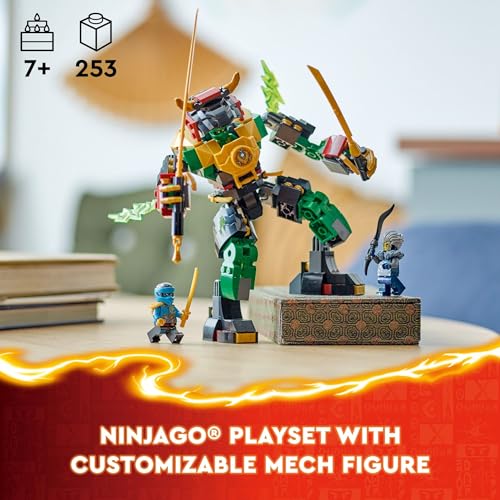 LEGO NINJAGO Lloyd’s Elemental Power Mech Customizable Battle Toy with 3 Ninja Action Figures, Adventure Playset for Boys and Girls, Ninja Gift Idea for Kids Ages 7 and Up, 71817 - Image 6