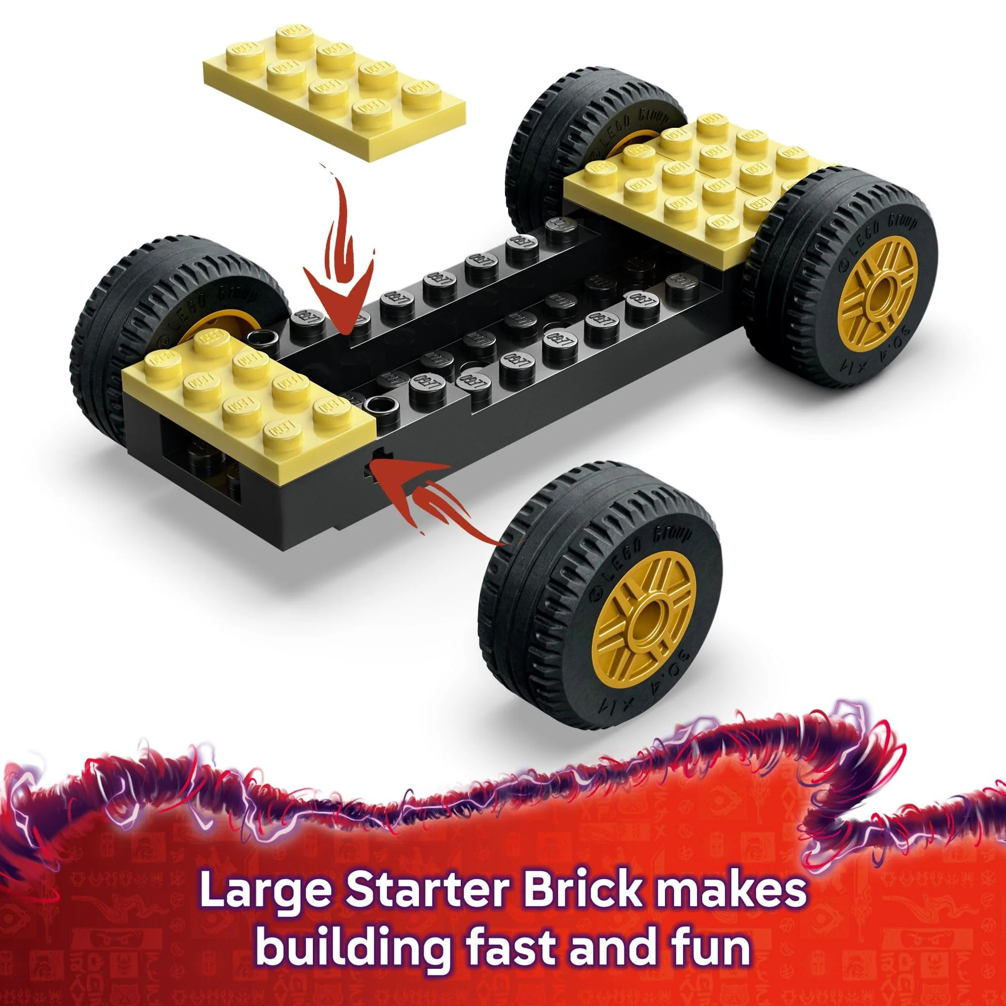 LEGO NINJAGO Rogue vs. Drix Race Car Duel Building Toy for Preschool Kids - Ninja Toy with Starter Brick for Boys & Girls, 4+ - Gift Idea for Birthdays & Dragons Rising Fans - 71840 - Image 5