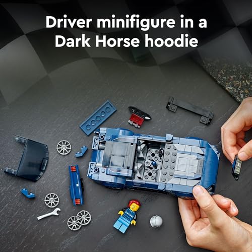 LEGO Speed Champions Ford Mustang Dark Horse Sports Car Toy, Buildable Ford Mustang Toy for Kids, Blue Toy Car Model Set, Gift Idea for Boys and Girls Aged 9 Years Old and Up, 76920 - Image 2