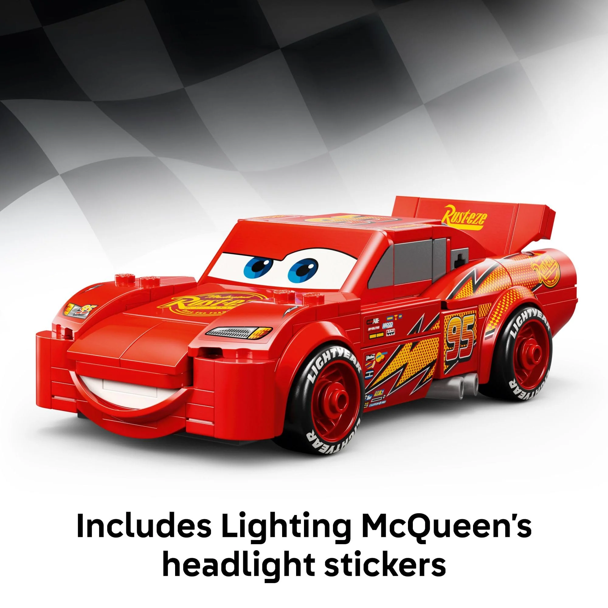 LEGO Speed Champions Lightning McQueen Toy - Disney Pixar Cars Building Blocks for Kids, Boys & Girls, Ages 9+ - Pretend Play Race Car & Bedroom Shelf Display - 77255 - Image 4