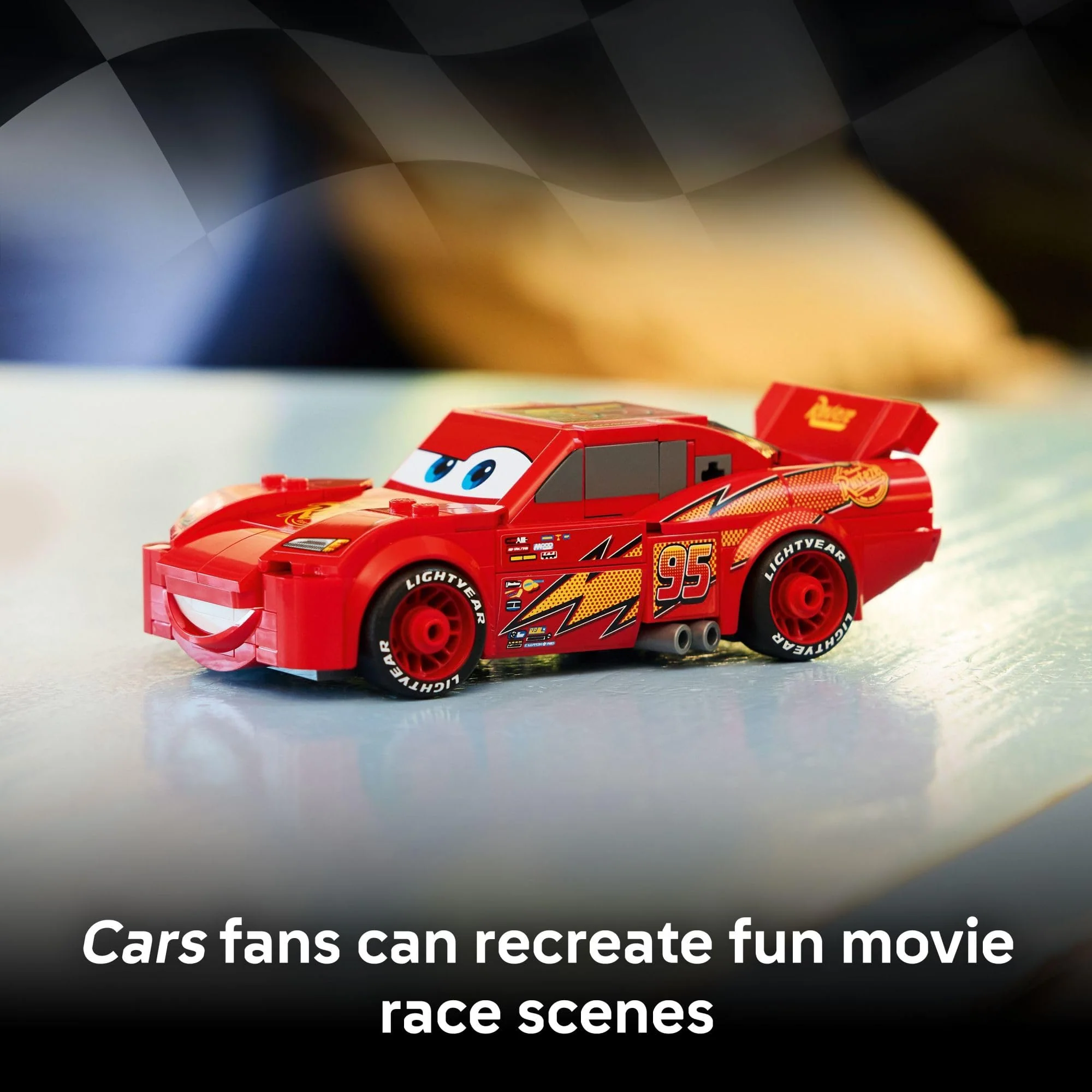 LEGO Speed Champions Lightning McQueen Toy - Disney Pixar Cars Building Blocks for Kids, Boys & Girls, Ages 9+ - Pretend Play Race Car & Bedroom Shelf Display - 77255 - Image 6