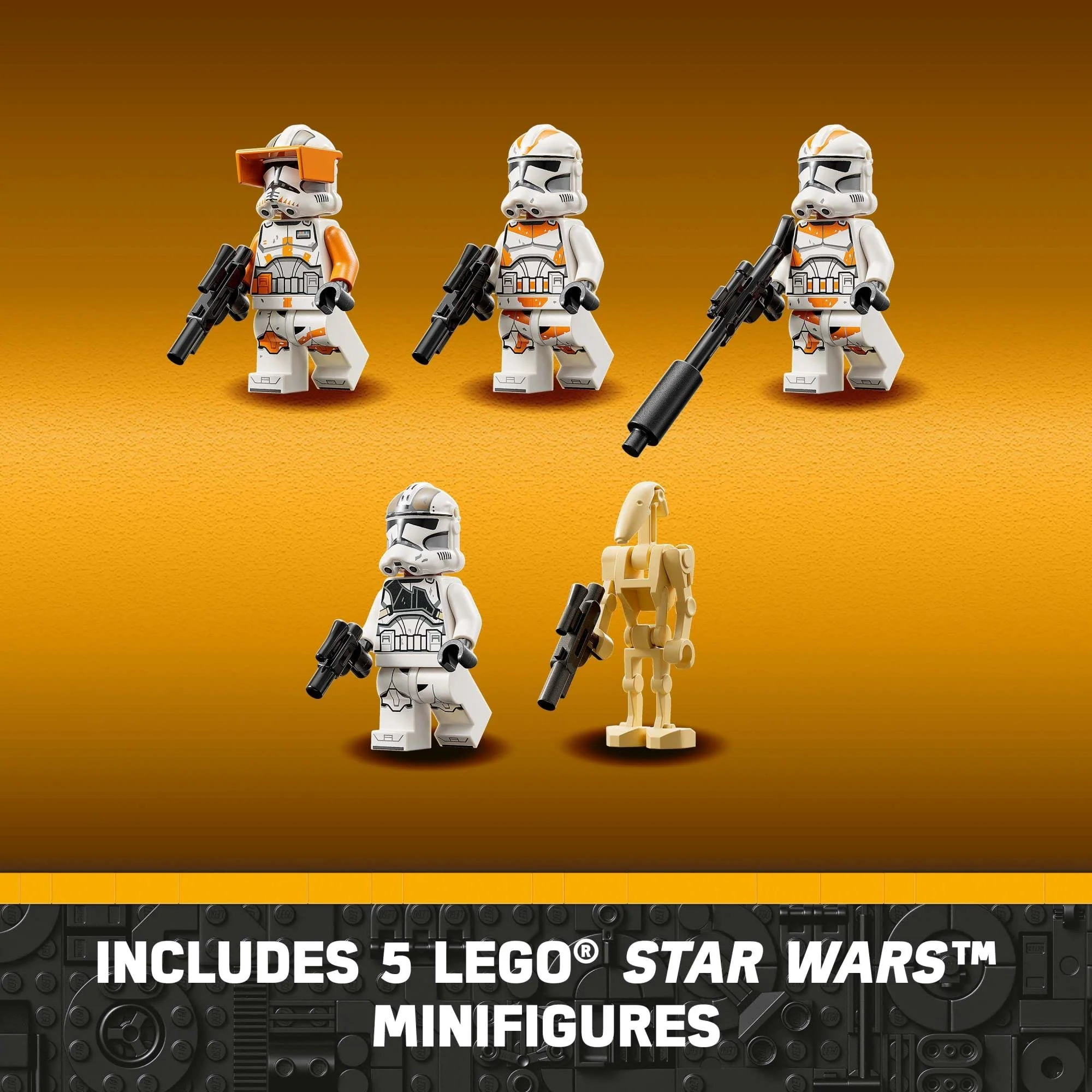 LEGO Star Wars at-TE Walker 75337 Poseable Toy, Revenge of The Sith Set, Gift for Kids with 3 212th Clone Troopers, Dwarf Spider & Battle Droid Figures - Image 2